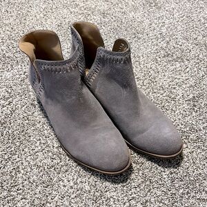 Lucky Brand Bustina Leather Suede Bootie Gray